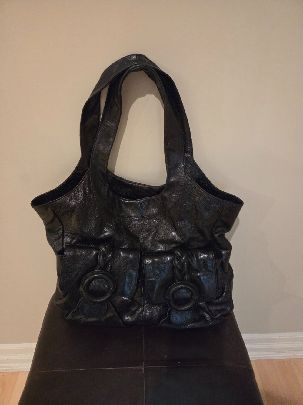 Charles David Black Leather Bag